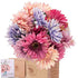 4 Colors Silk Gerbera Artificial Daisies flowers with 1 Vase Kraft Paper Bag